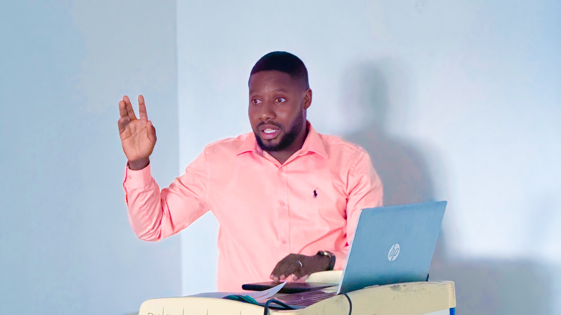 Stephen Oppong leading training of data collectors for the national Kangaroo Mother Care study