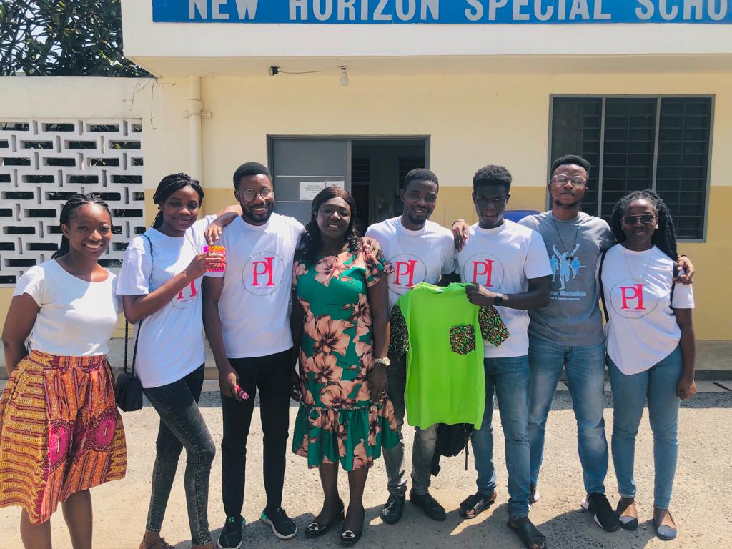 Positive Impact Mentorship team with staff at New Horizon Special School in Accra